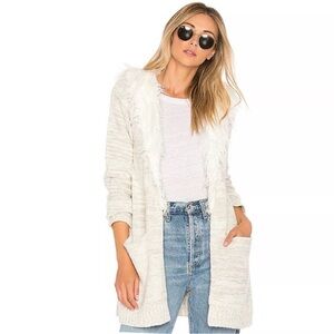 Show Me Your MuMu Cream Cardigan with Faux Fur